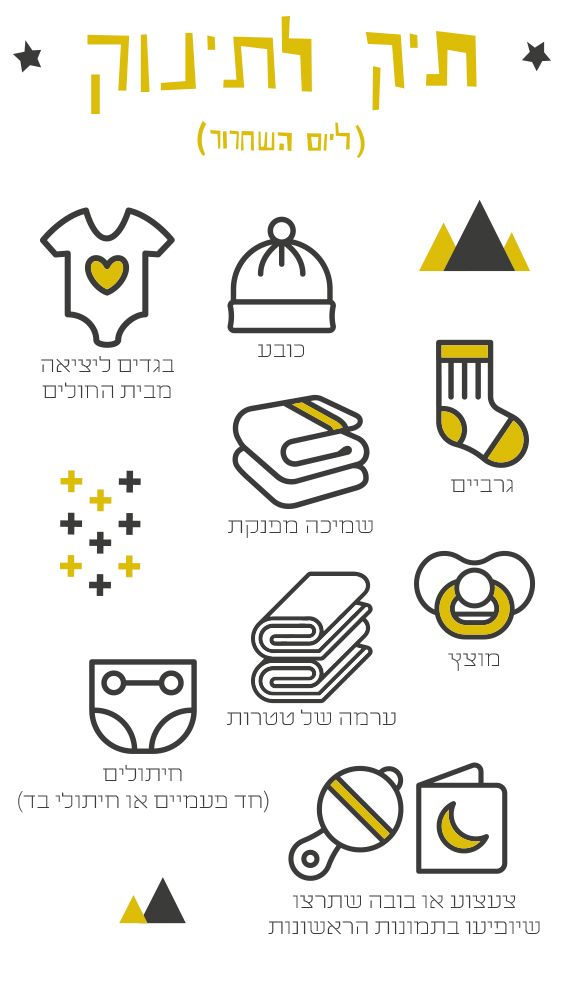 תיק לתינוק ליציאה מבית החולים