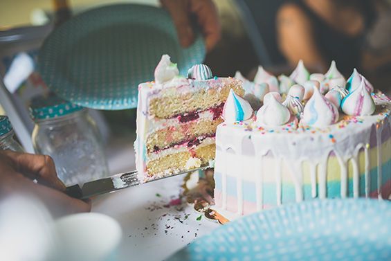 עוגת יום הולדת חד קרן וקשת בענן