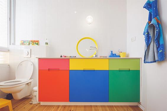 עיצוב חדר אמבטיה צבעוני לילדים
